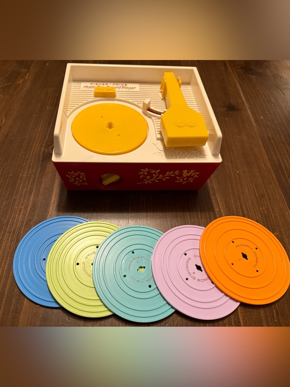Fisher-Price Vintage Record Player Toy with 5 records